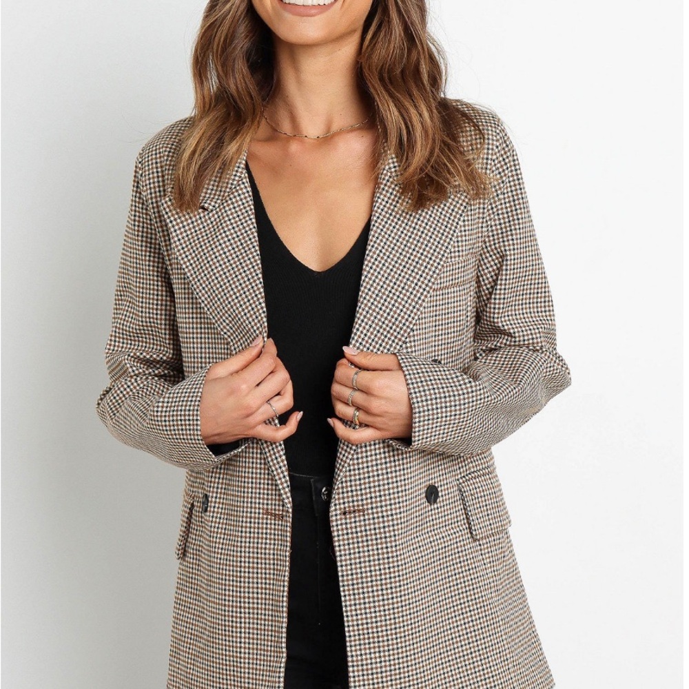 NWT Petal & Pup Juliette Shepherd Check Plaid Blazer Jacket Women’s